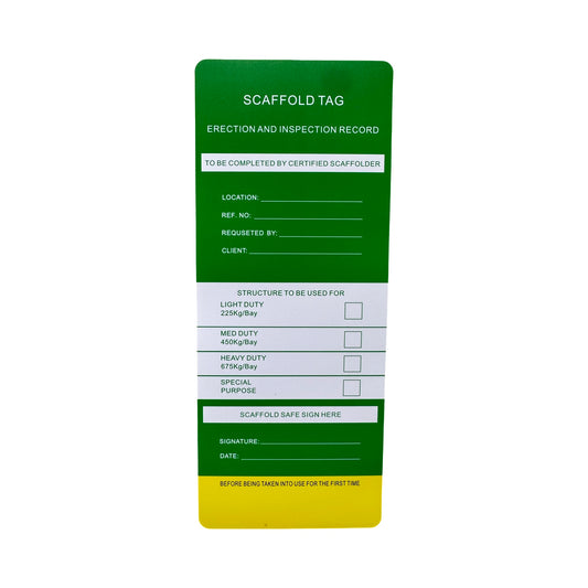 Scaffolding Tag Labels Pack of 100